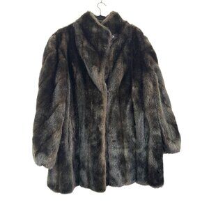Vintage Harris Furs Genuine Dark Brown Mink Fur Coat Women’s L/XL” Full Pelt USA